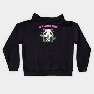 Panda eating bamboo Kids Hoodie